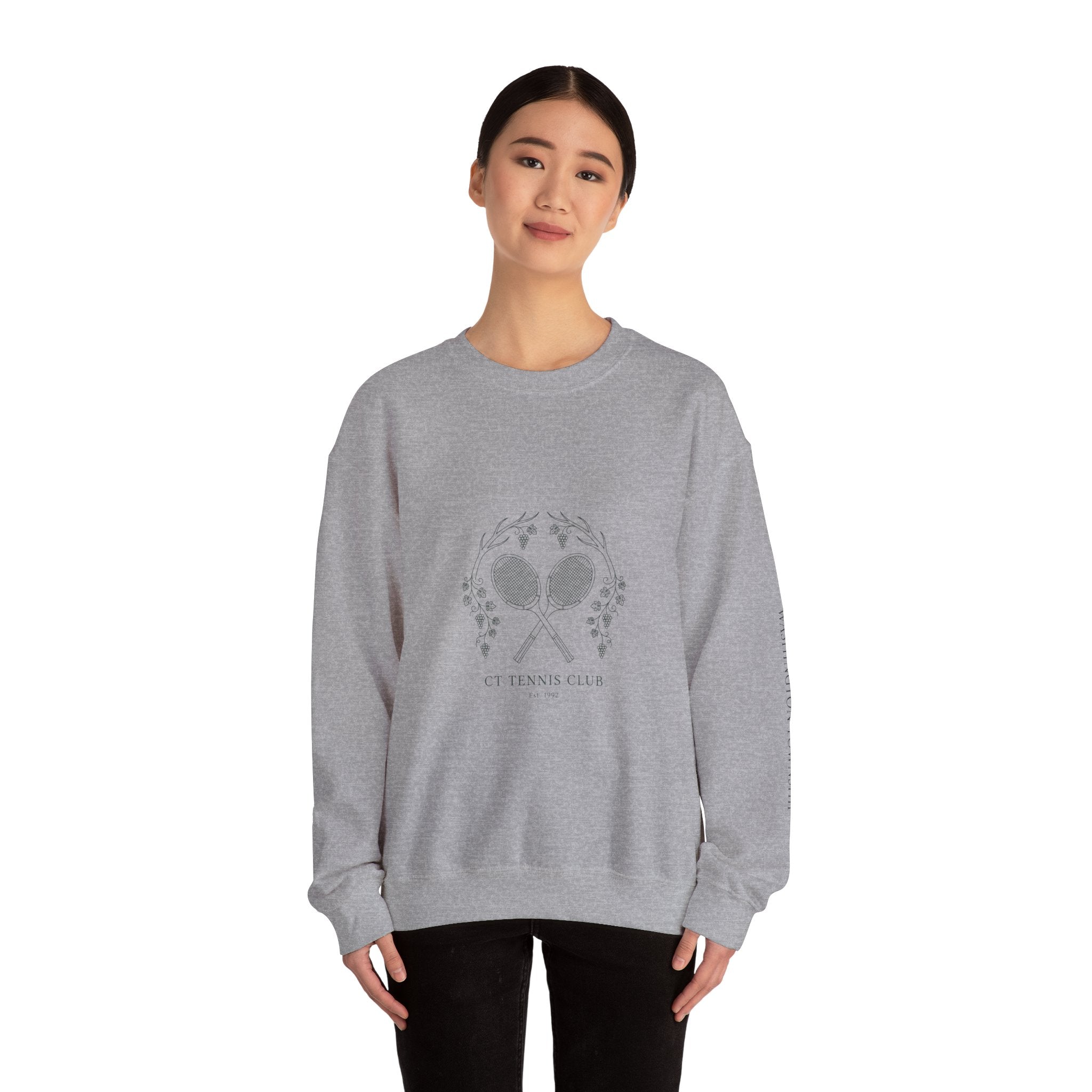 Tennis Club Crewneck Sweatshirt | old money, minimalist, serif, monochrome