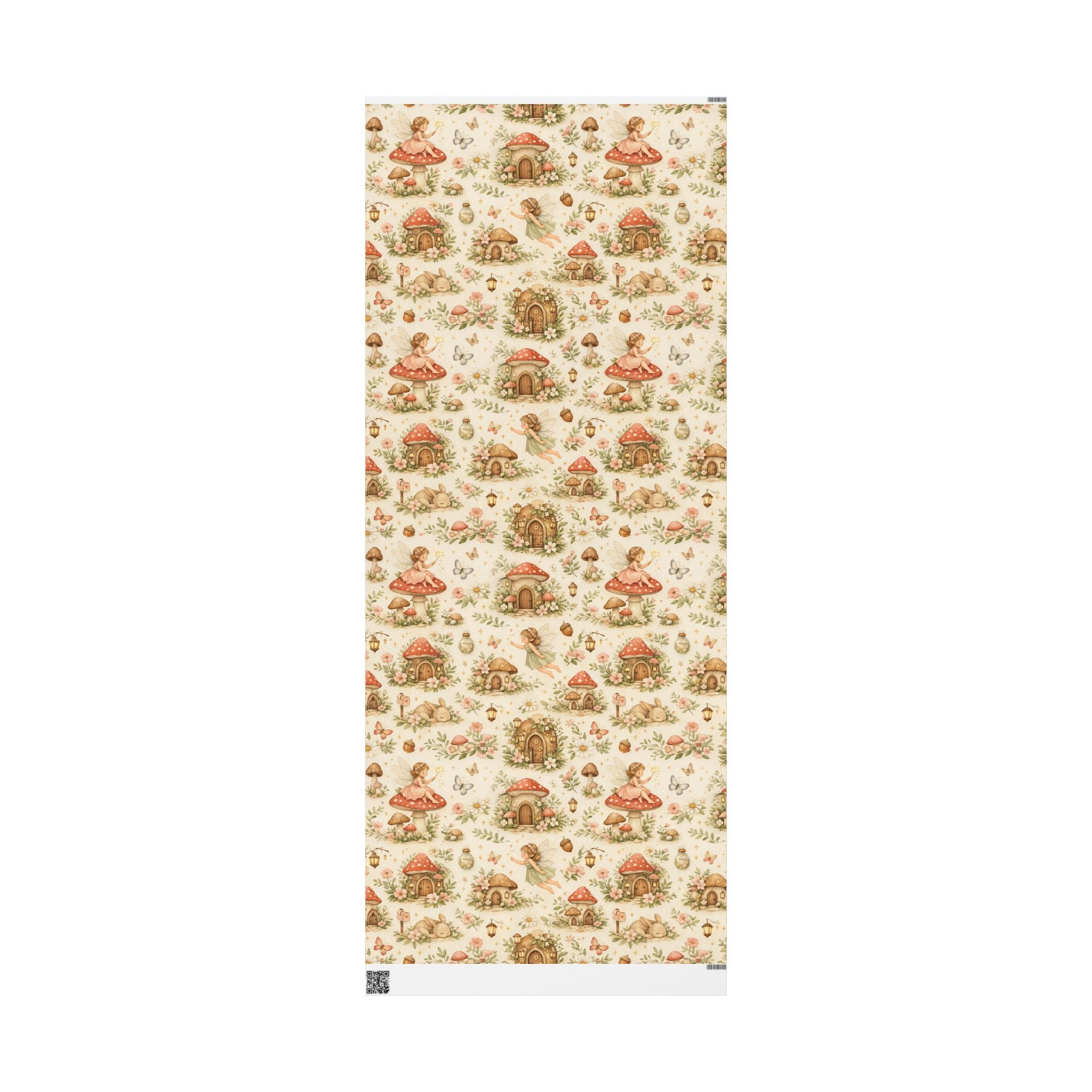 Botanical Mushroom Wrapping Paper Roll — Vintage Floral Gift Wrap for Nature Lovers