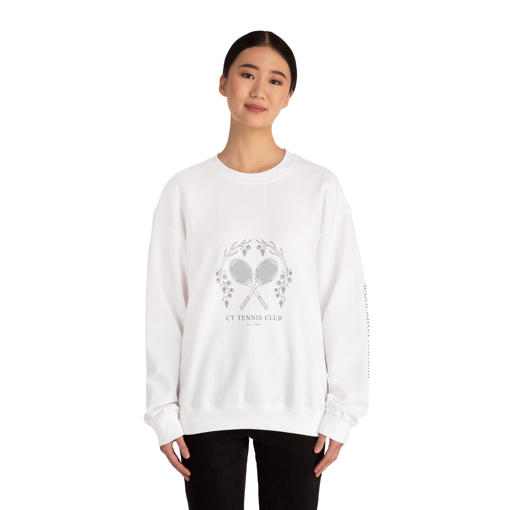 Tennis Club Crewneck Sweatshirt | old money, minimalist, serif, monochrome