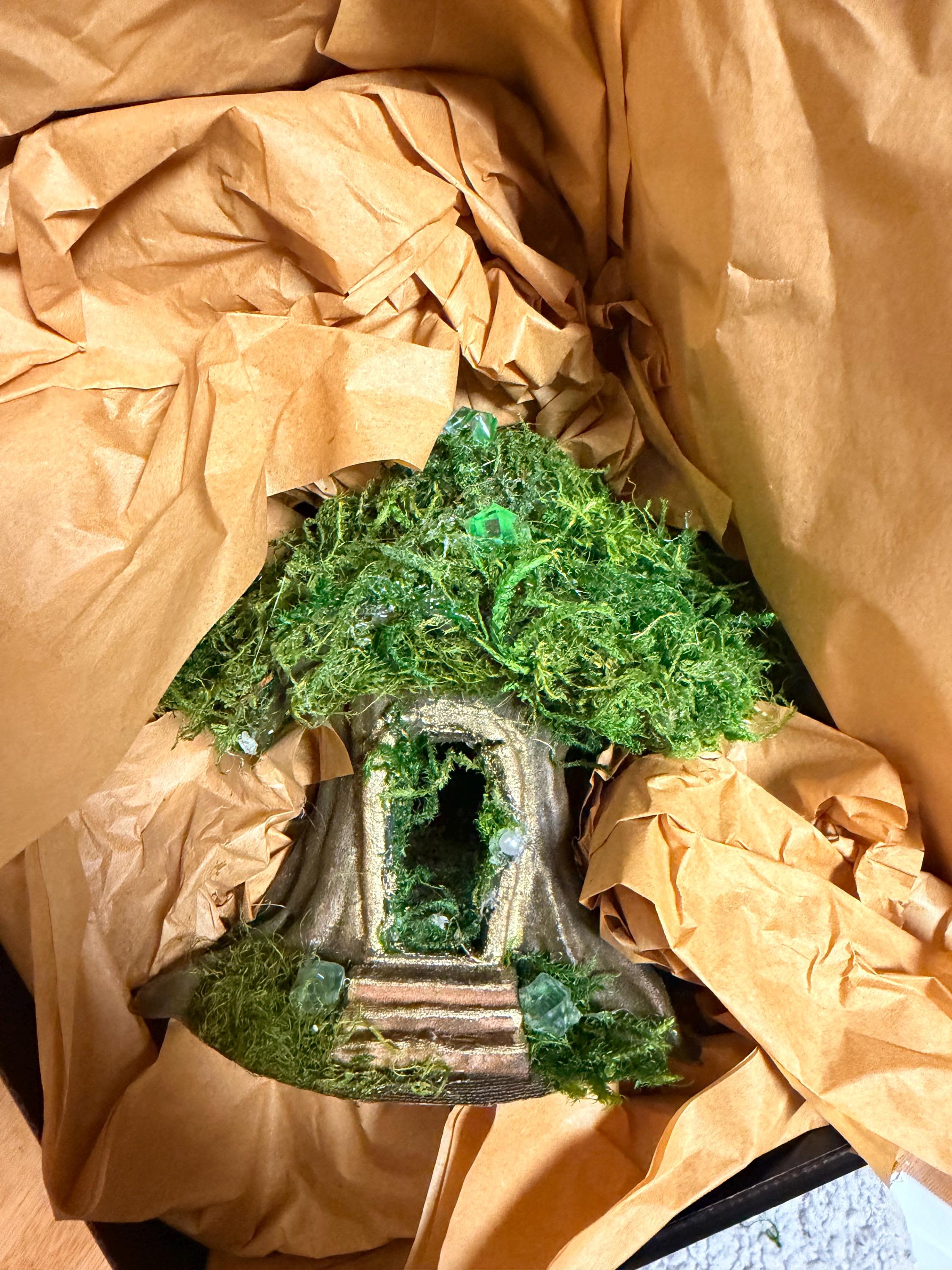 Handmade Moss Fairy Tree House - Enchanted Cottagecore Sculpture