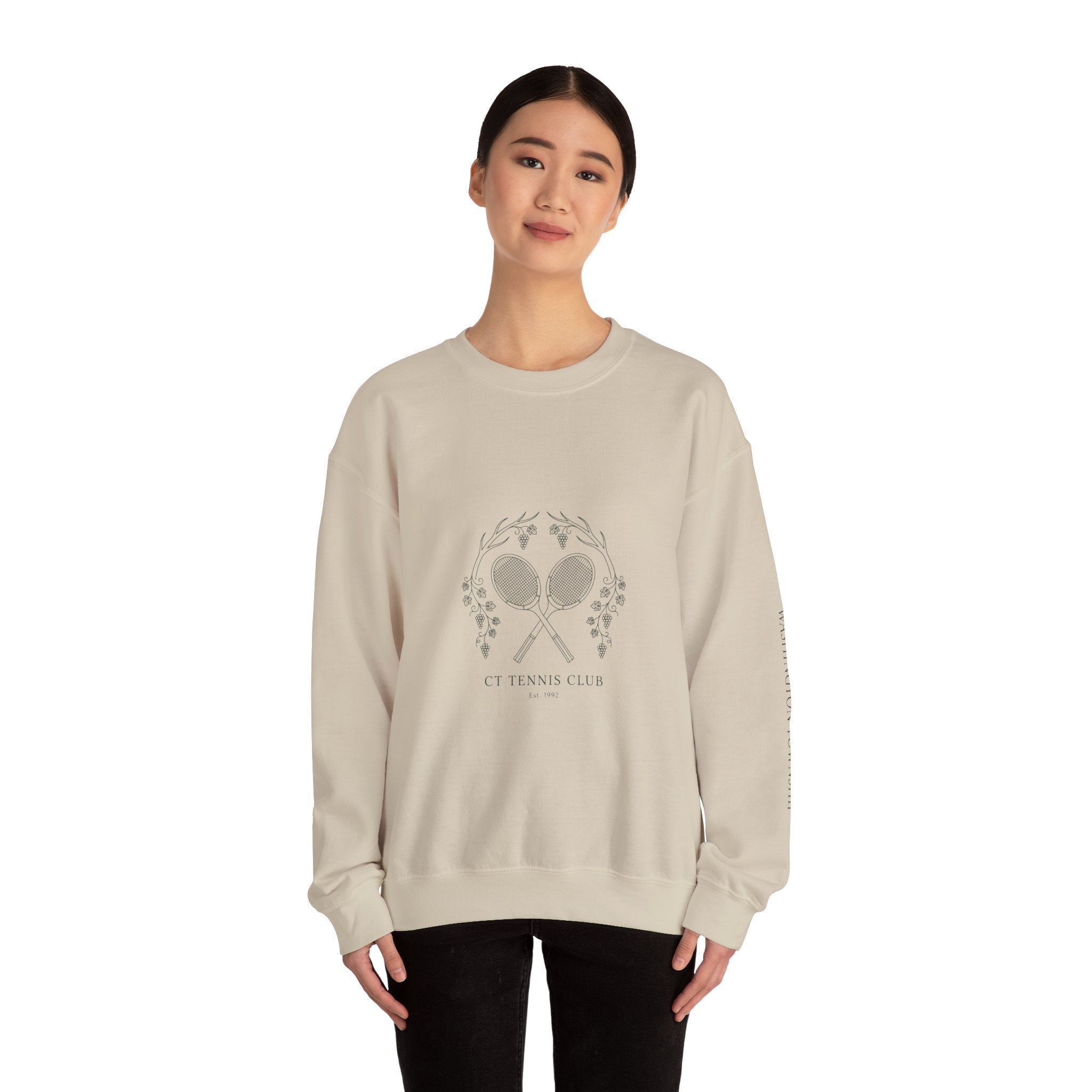 Tennis Club Crewneck Sweatshirt | old money, minimalist, serif, monochrome