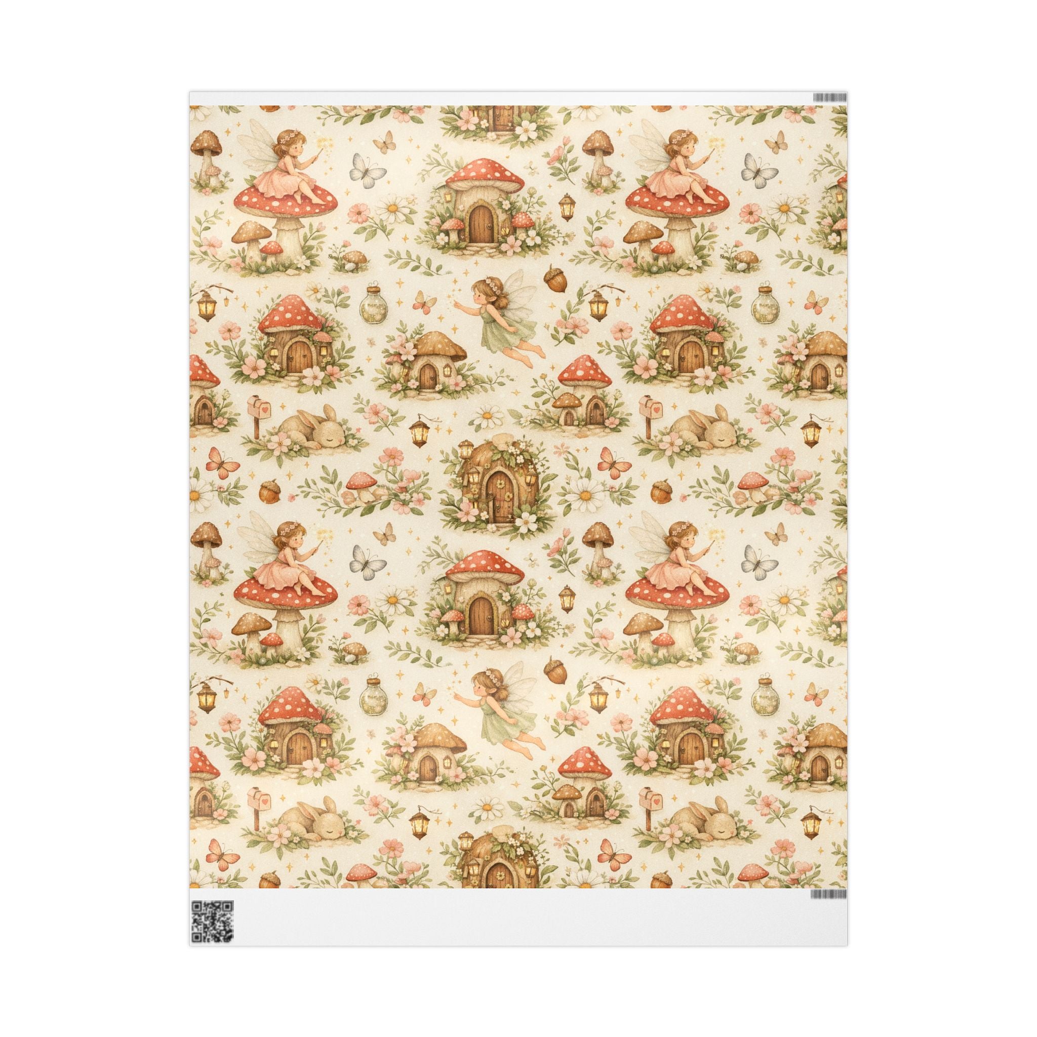 Botanical Mushroom Wrapping Paper Roll — Vintage Floral Gift Wrap for Nature Lovers