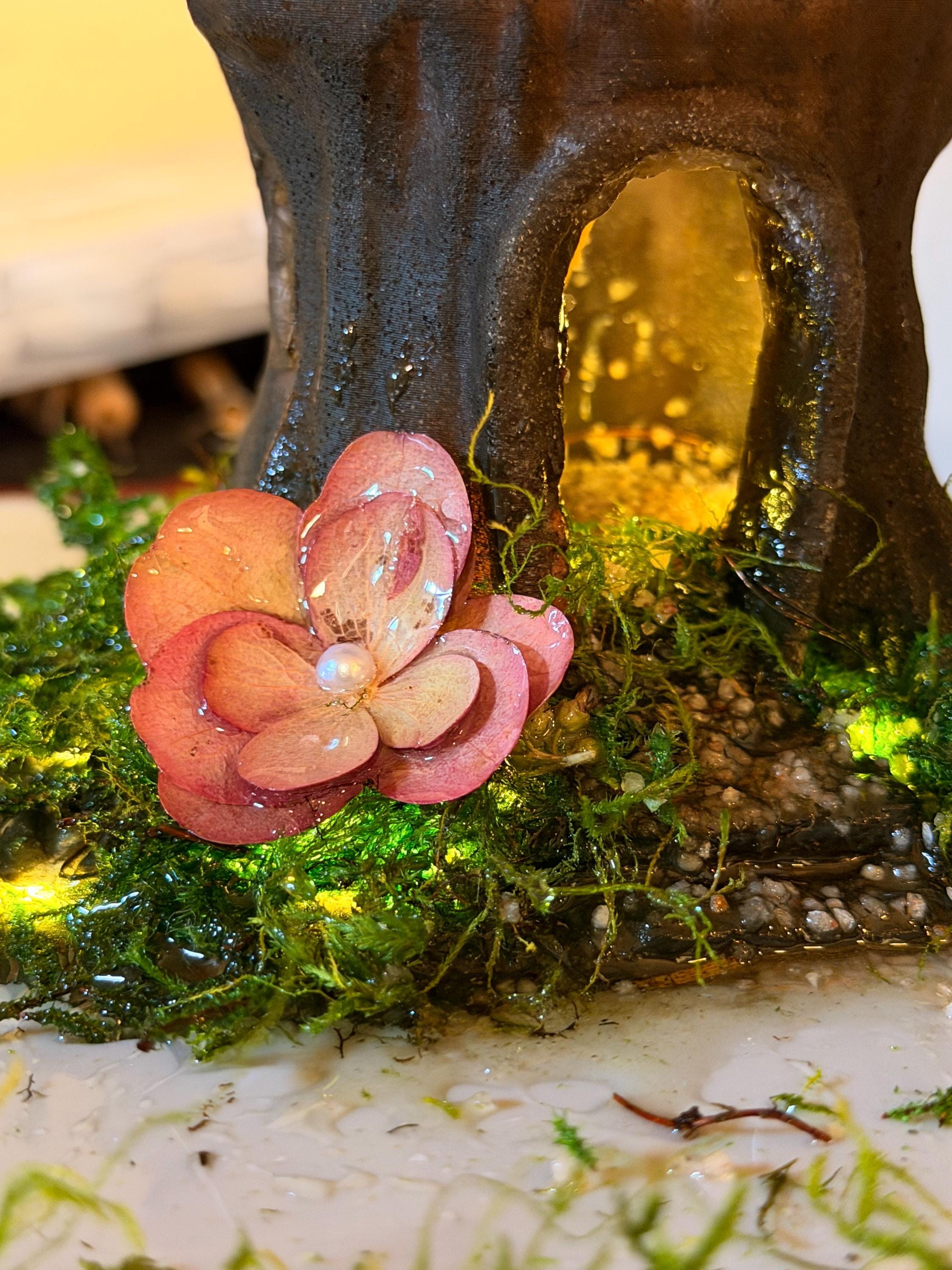 Personalized Fairy House, Light Up Miniature Home, Cottagecore Room Decor, Whimsical Garden Gift for all.