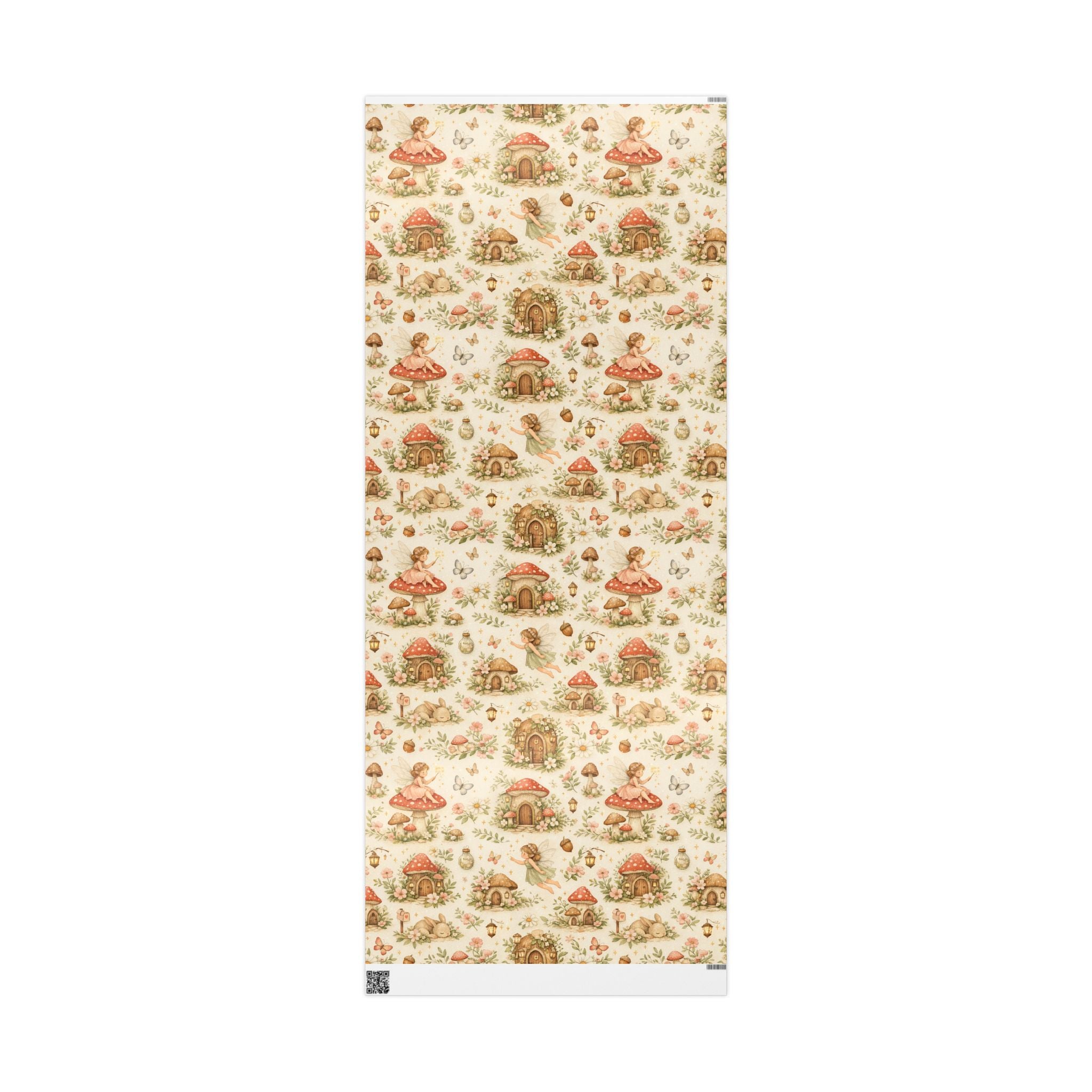 Botanical Mushroom Wrapping Paper Roll — Vintage Floral Gift Wrap for Nature Lovers