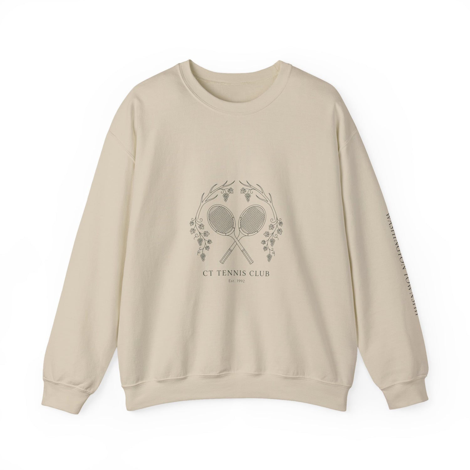 Tennis Club Crewneck Sweatshirt | old money, minimalist, serif, monochrome