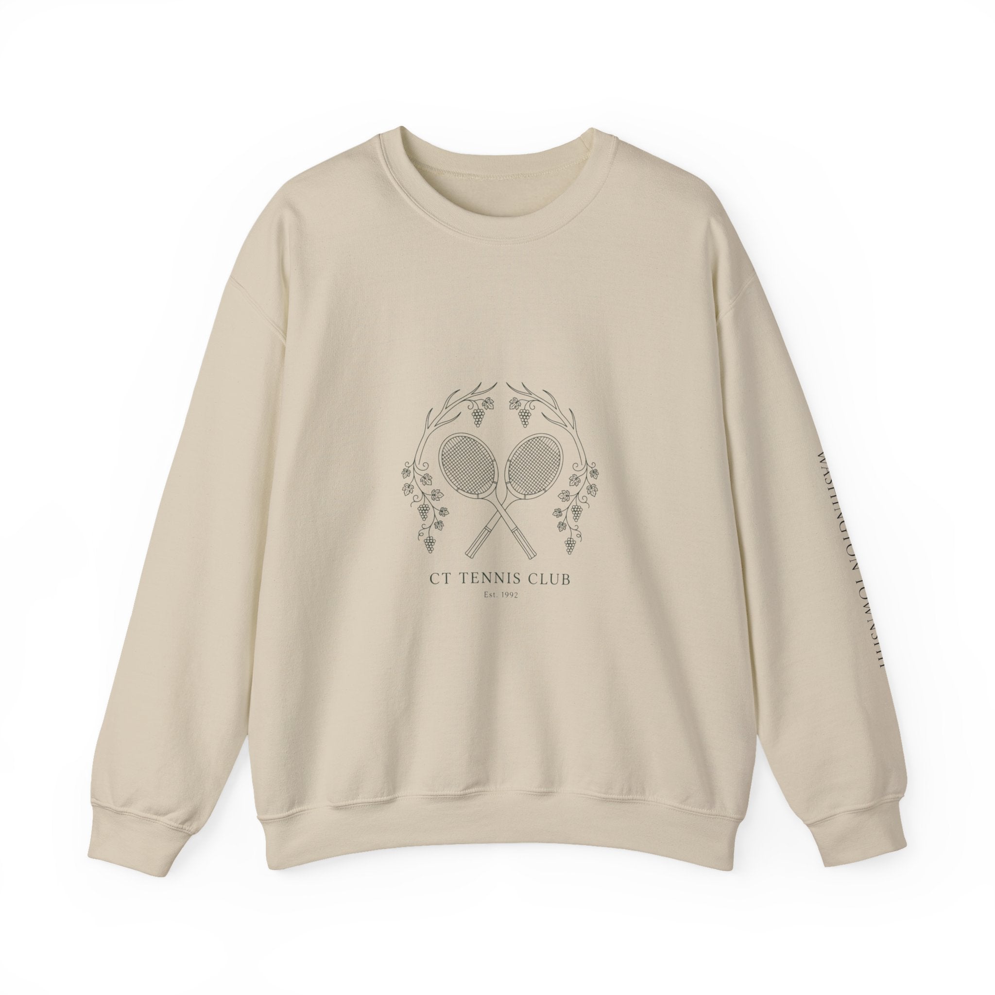 Tennis Club Crewneck Sweatshirt | old money, minimalist, serif, monochrome