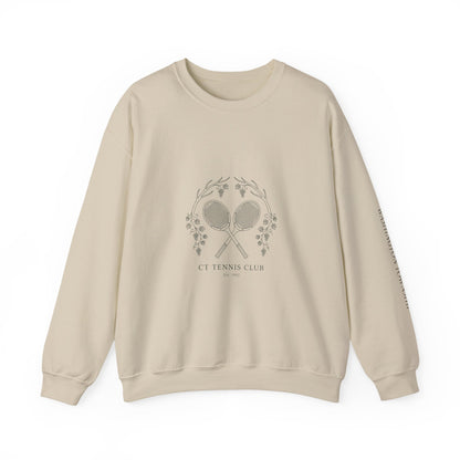 Tennis Club Crewneck Sweatshirt | old money, minimalist, serif, monochrome