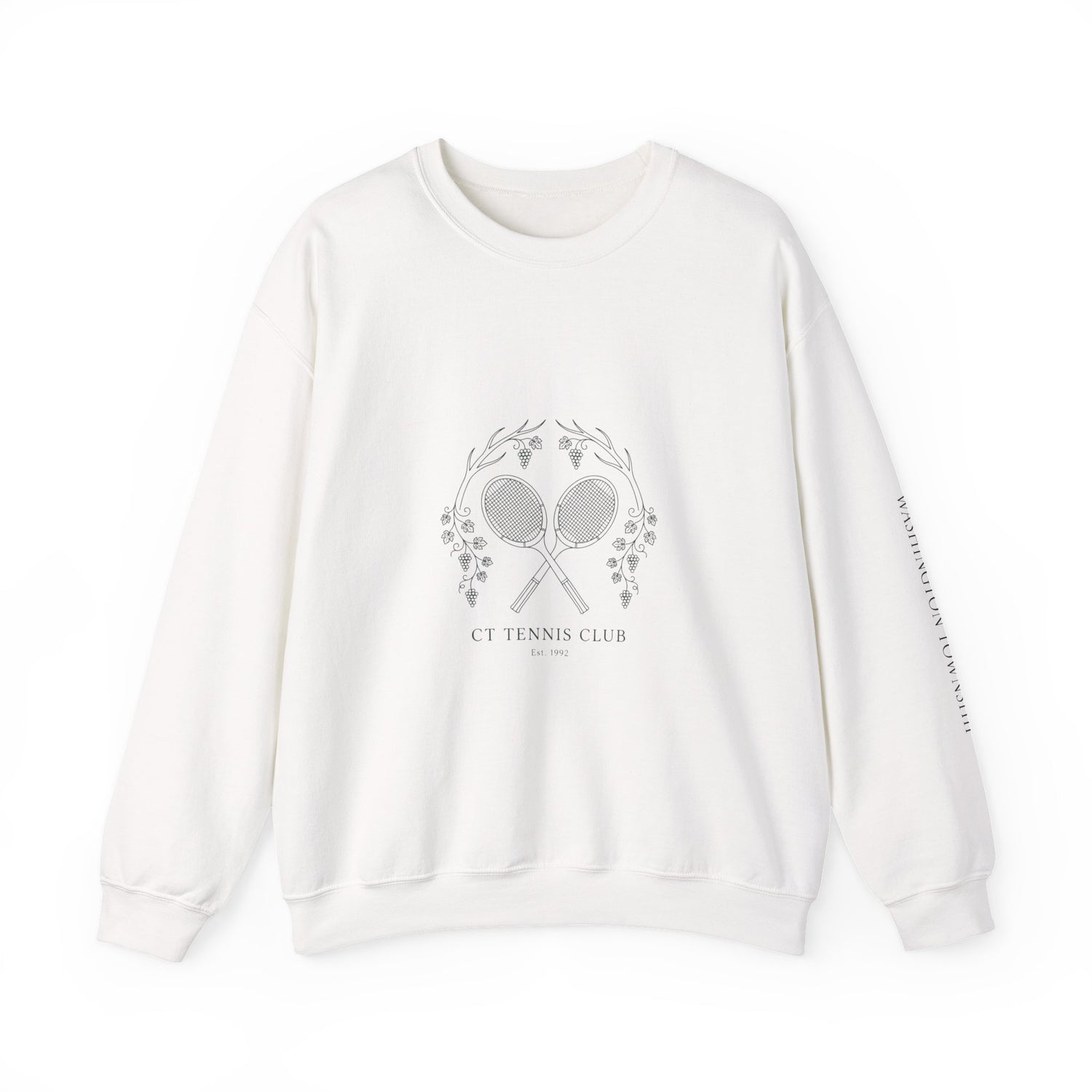 Tennis Club Crewneck Sweatshirt | old money, minimalist, serif, monochrome