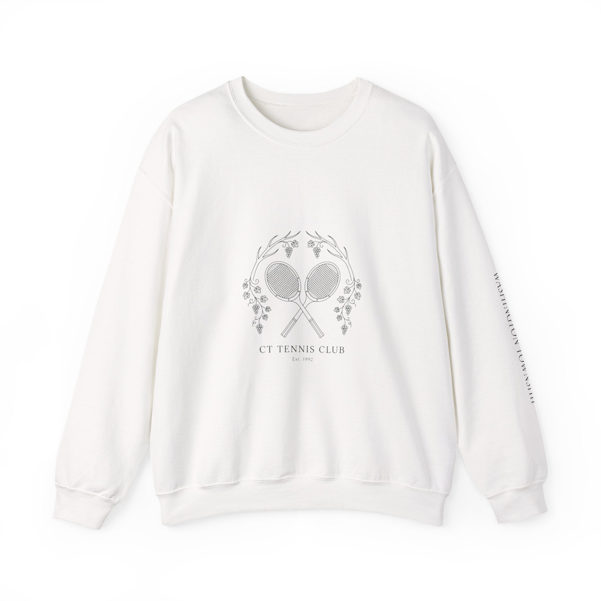 Tennis Club Crewneck Sweatshirt | old money, minimalist, serif, monochrome
