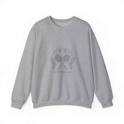Tennis Club Crewneck Sweatshirt | old money, minimalist, serif, monochrome