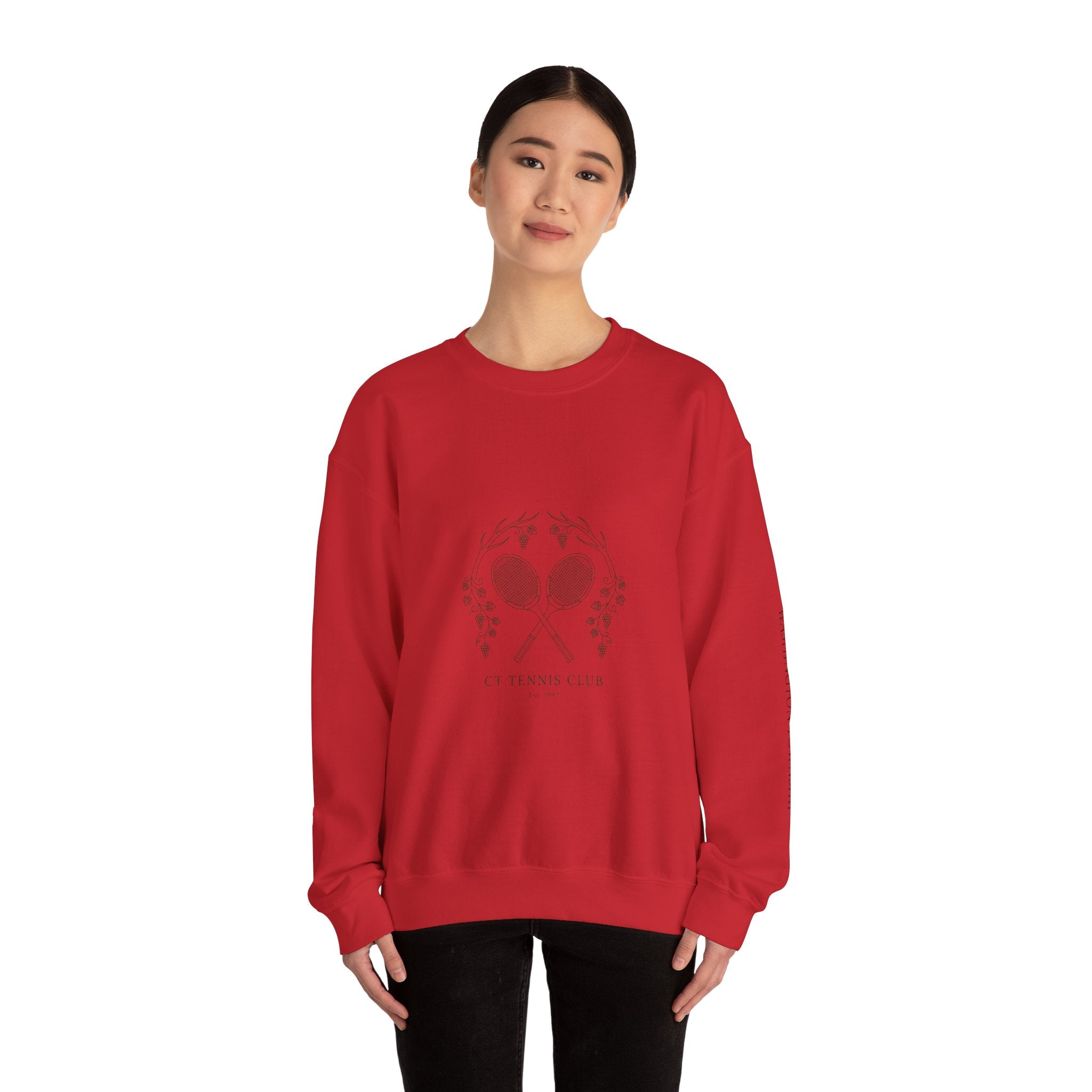 Tennis Club Crewneck Sweatshirt | old money, minimalist, serif, monochrome