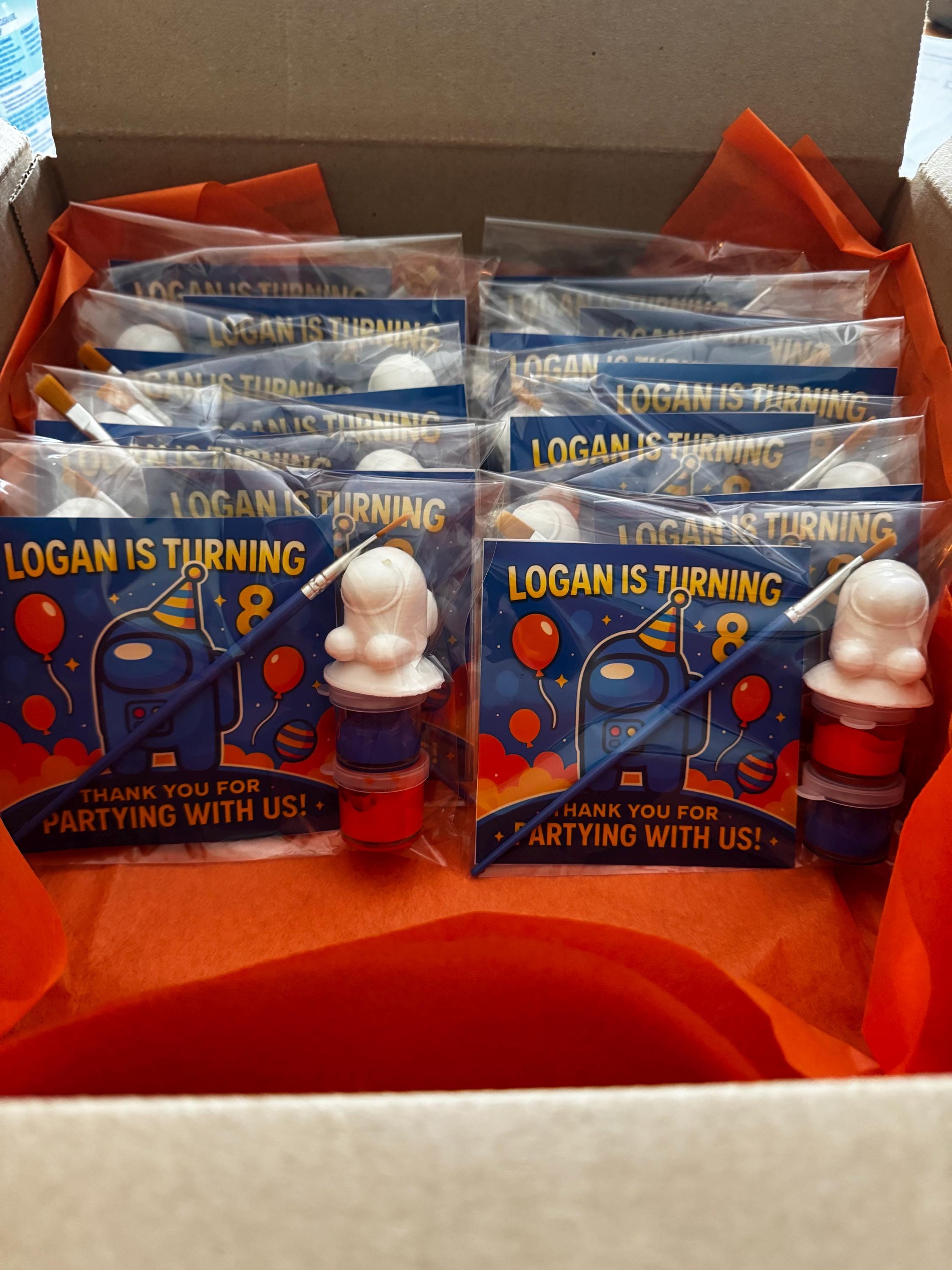 Personalized Kids Party Favor Set, Space Theme Birthday Bags, Custom Name Gifts, Party Giveaway Amung Us