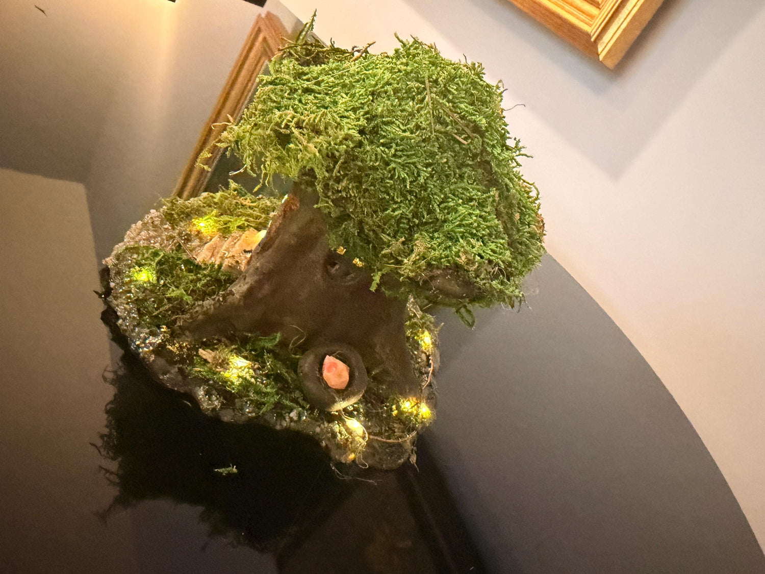 Handmade Moss Fairy Tree House • Cottagecore Sculpture